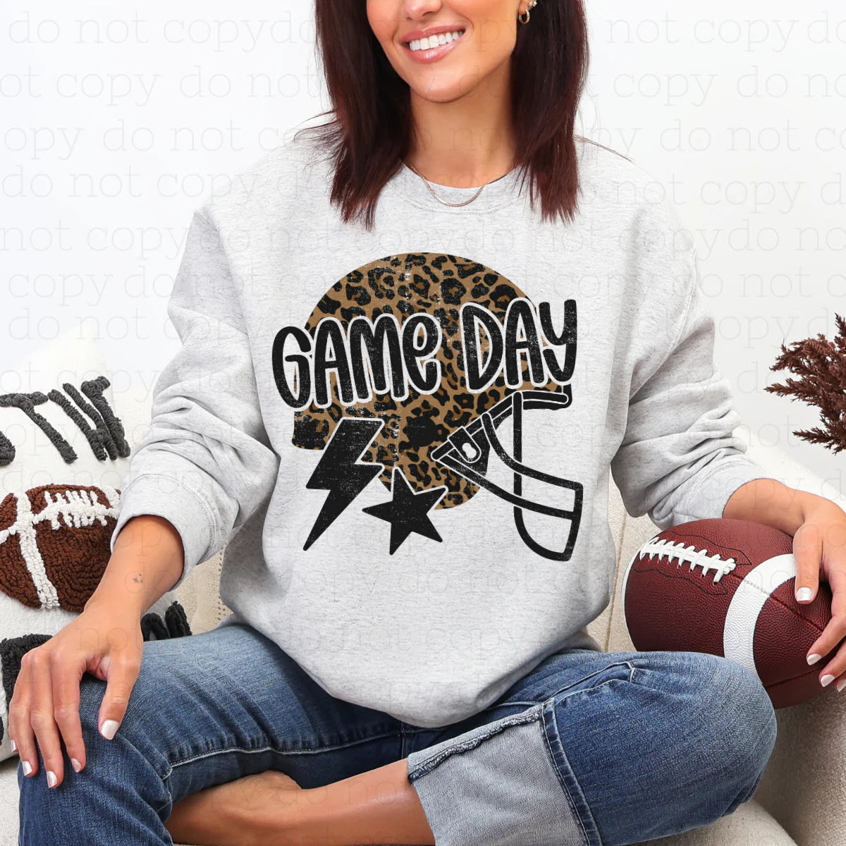 GAME DAY LEOPARD FOOTBALL HELMET TEE