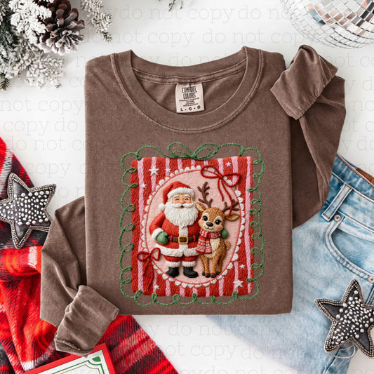 COQUETTE SANTA AND REINDEER - FAUX YARN TEE