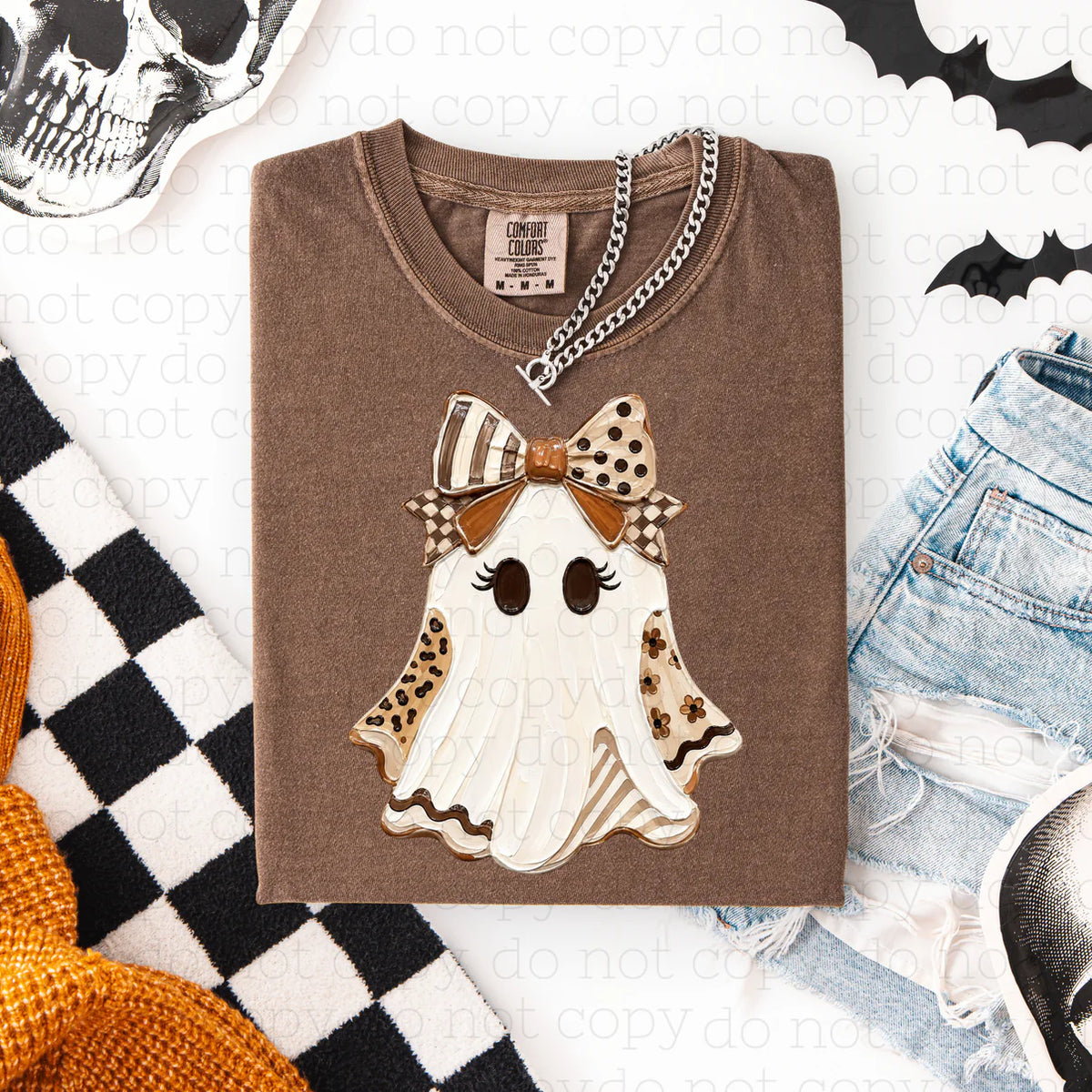 COQUETTE PREPPY PAINTED GHOST TEE