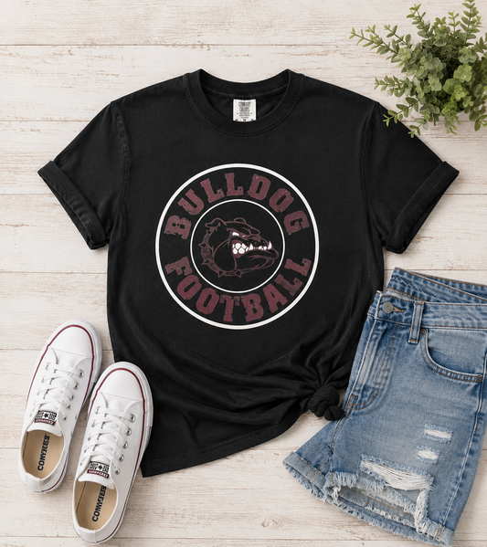 Bulldog Football Vintage Tee