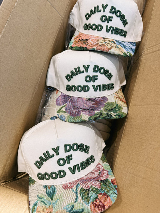 Daily Dose of Good Vibes Floral Trucker Hat 🌸